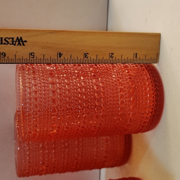 Bubble Side Glass Tumbler Glasses Set Of 4 Pink - Picture 4 of 5